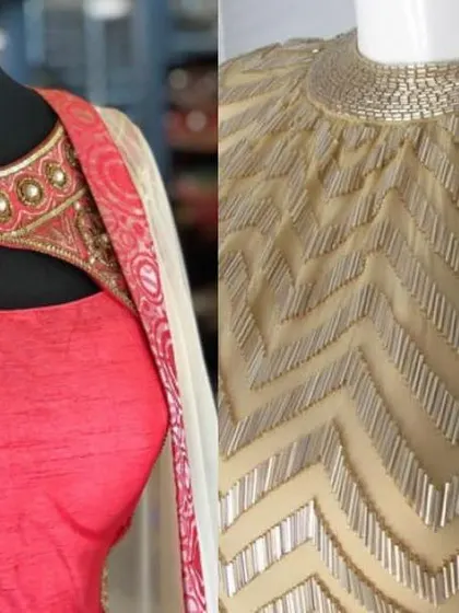 I can create a variety of necklines, from keyhole cutouts on embroidered blouses to high-neck designs with intricate beadwork. Let me know the style you prefer.