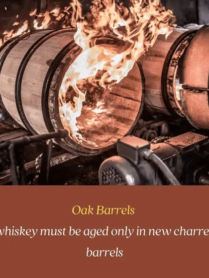 The rule of using new charred oak barrels for aging bourbon. This process is what gives bourbon its signature color and flavor profile, a crucial detail covered in our course.