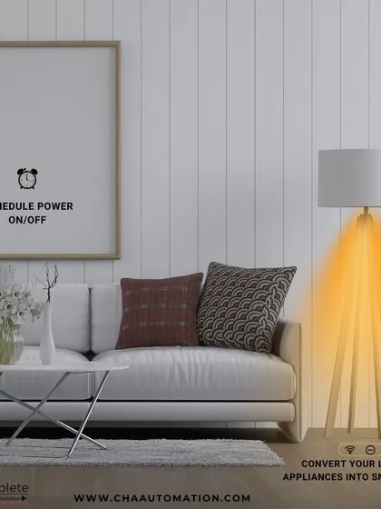We help you upgrade your home by making your old appliances smarter. Scheduling power for devices like this lamp ensures they are only on when needed, which is a simple hack for a more efficient home.