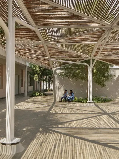 We were incredibly proud to receive a High Commendation at the World Architecture Festival for our Talaricheruvu Rural School. This image captures the spirit of the project, built with a tight budget and hyper-local resources.