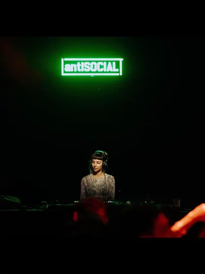 Playing the inside room at Antisocial for Far Out Left Festival. This space is perfect for creating a dark, moody, and immersive experience.