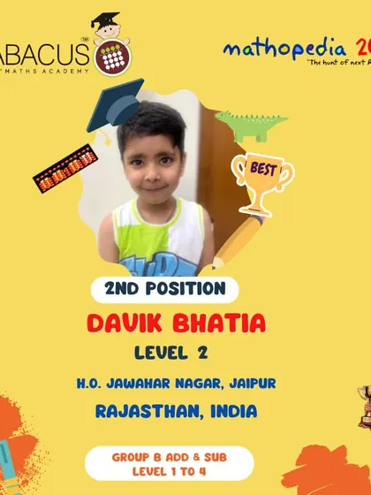 Davik Bhatia from our Jaipur head office, another proud 2nd Position winner.