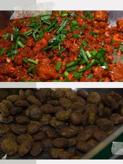 A collage of our flavorful starters, including Gobi Manchurian and Hara Bhara Kebabs.