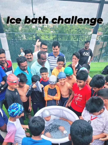 Another view of the team's ice bath recovery. This practice helps reduce muscle soreness and prepares the body for the next training session or match.