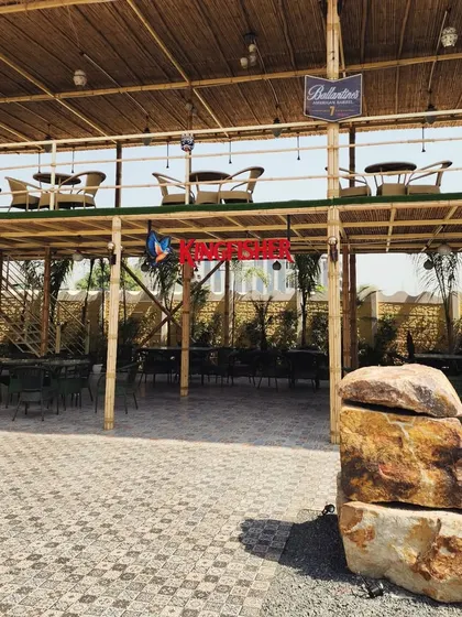 The interior courtyard of Havanah, where we used large natural rock formations and peripheral plantings to enhance the open-air, tropical theme.