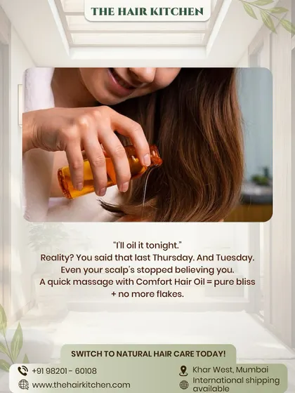 We've all told ourselves, "I'll oil it tonight," and then forgotten. This post is a gentle reminder that your scalp needs consistent care. A quick massage with my Comfort Hair Oil can bring bliss and get rid of flakes.