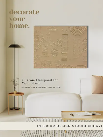 A large, single-panel texture artwork designed to decorate a home. The neutral tones and intricate patterns create a calming yet impactful statement.