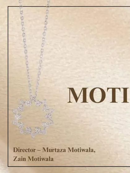 A delicate diamond pendant in a circular, star-like pattern, representing the guiding vision of our brand. This piece is a simple yet elegant symbol of our passion for purity in design.