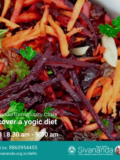 A workshop on discovering a yogic diet. We discussed the principles of a sattvic (pure) diet that promotes a calm mind and a healthy body, complementing the physical practice of yoga.