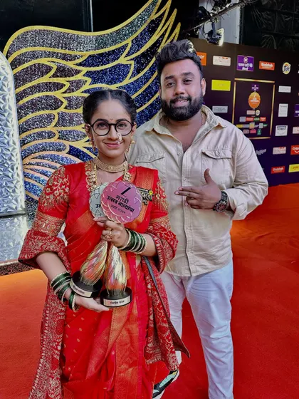 With actress Shivani Baokar, who won an award at the Zee Marathi function. A truly memorable night.