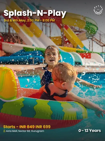 More water fun at Splash-N-Play, showing kids having a great time on the slides.