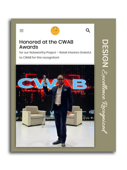 Honored to be recognized at the CWAB Awards for a noteworthy retail interiors project. This award celebrates creativity and vision in the design and architecture community.