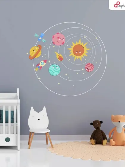 Take your child on a journey through the solar system with this fun and educational wall mural. It's a great way to spark their curiosity about space.