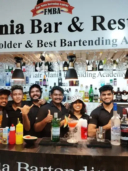 That feeling of accomplishment after a successful cocktail session. Our students at the Bangalore branch proudly display the drinks they've created, showcasing the skills they've learned.