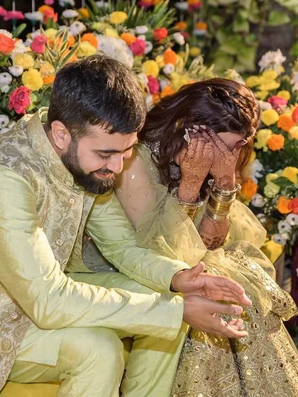 The bride gets emotional during the speeches, a raw and beautiful moment of vulnerability.