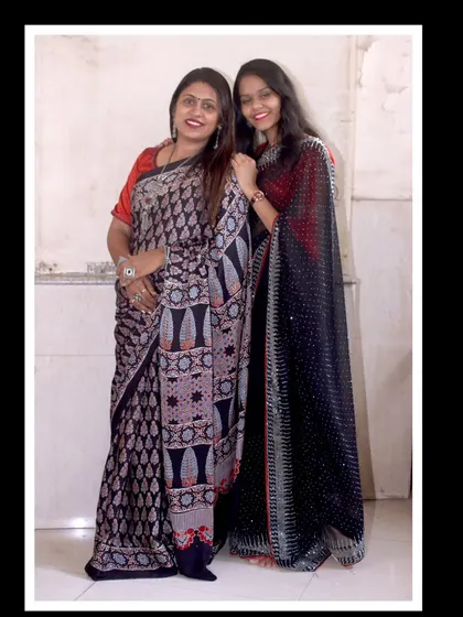 With my hardworking co-partner for the Nari Utkarsh Samiti mehendi classes. Collaboration and mutual support are key to organizing successful workshops.