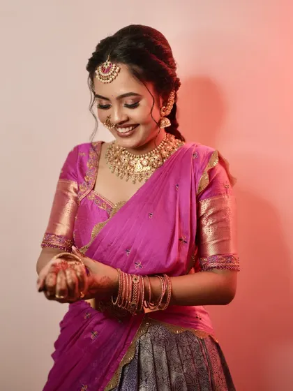 A beautiful candid moment from the engagement. The makeup is designed to look great from every angle.