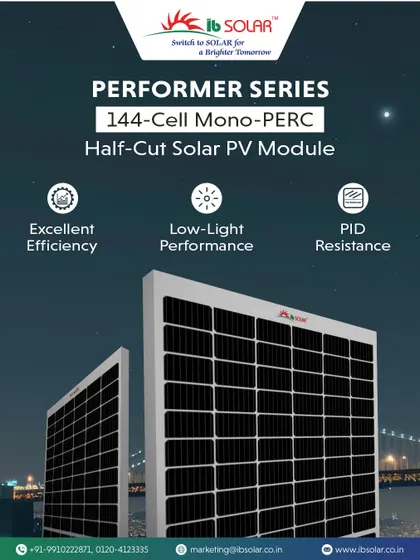 The Performer Series 144-cell Mono-PERC module is engineered for excellence. It offers superior efficiency, reliable low-light performance, and strong PID resistance, ensuring consistent energy output and long-term investment security.