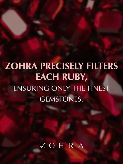 I precisely filter each ruby, ensuring only the finest gemstones make it into my collection. This commitment to quality is my promise to you.