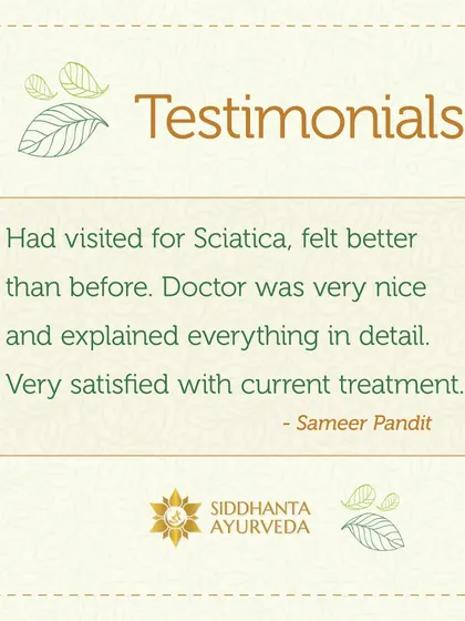 For conditions like Sciatica, a clear understanding of the treatment is key. I am glad that my detailed explanation and personalized care helped Sameer Pandit feel better and satisfied with his healing progress.