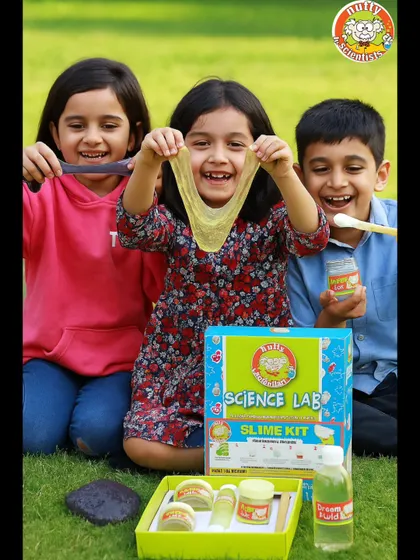 The smiles say it all! There's nothing like the pride and joy of playing with something you've made yourself. Our DIY Slime Kit is a hands-on lesson in chemistry that feels just like play.