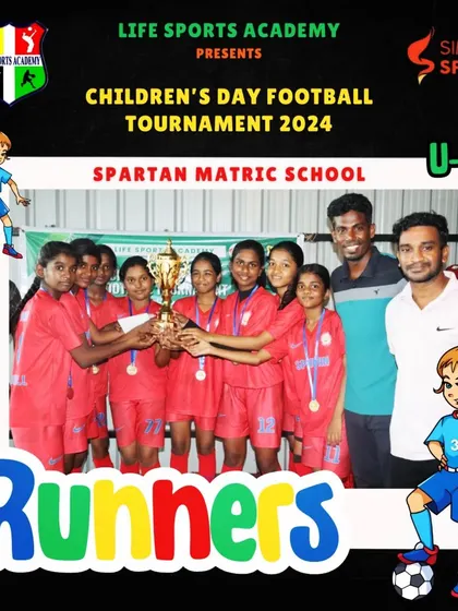 The runners-up from the U-13 category at the Life Sports Academy Children's Day Football Tournament. Every tournament is a learning experience, and we celebrate the effort and sportsmanship of all teams.