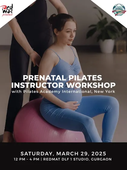 An announcement for our Prenatal Pilates Instructor Workshop. We are passionate about spreading knowledge on how to safely and effectively guide expecting mothers through their fitness journey.
