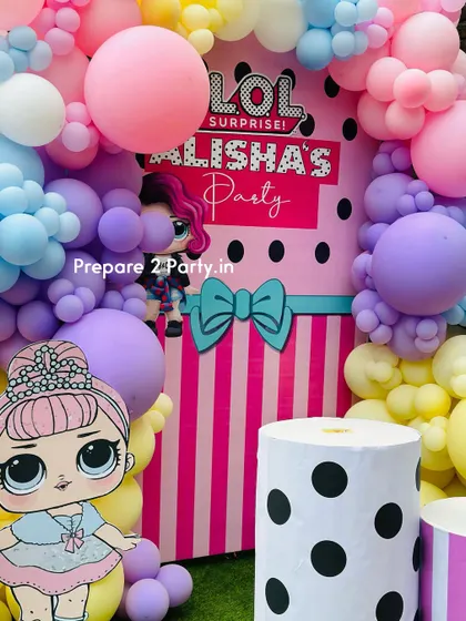 Dive into the world of LOL Surprise with these colorful and detailed setups. I use themed plinths, welcome signs, and lots of patterns to create a party that's full of surprises.