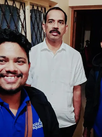 A selfie of our team member with a satisfied customer. We build lasting relationships with our clients.