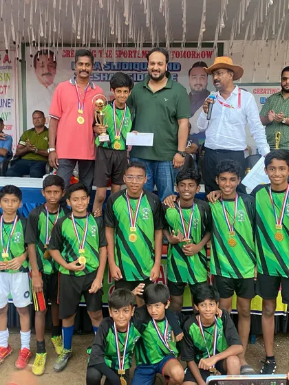 Another great win for our football program. Here is the team celebrating their victory in the Bandra League.