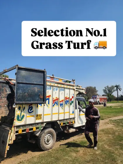 A truck loaded with our Selection No.1 grass turf, ready for nationwide delivery.