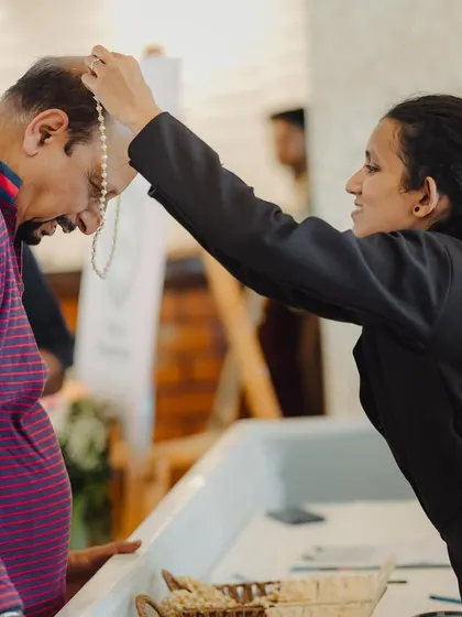 My team ensuring every guest is welcomed warmly, a key part of the seamless hospitality experience I provide at every wedding.