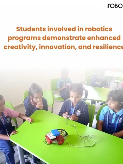 This is what our classroom looks like. In small groups, young students collaborate and get hands-on with their first robotics projects. We foster an environment that enhances creativity, innovation, and resilience from a young age, making complex STEM concepts accessible and fun.