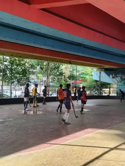 A wide view of our juniors during a Sunday practice session. We utilize our space effectively to run multiple drills at once, keeping the energy high and the learning continuous.