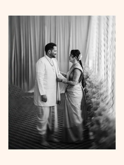 A duplicate of the classic black and white couple portrait, a timeless and elegant shot.