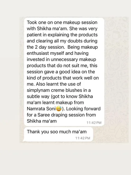 A makeup enthusiast who had invested in unnecessary products found my session gave her a good idea of what works for her.