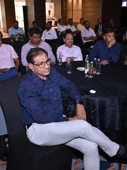 Dignitaries and senior partners listening to presentations at 'Udgosh 2.0'. These events bring together key decision-makers in the agricultural sector.
