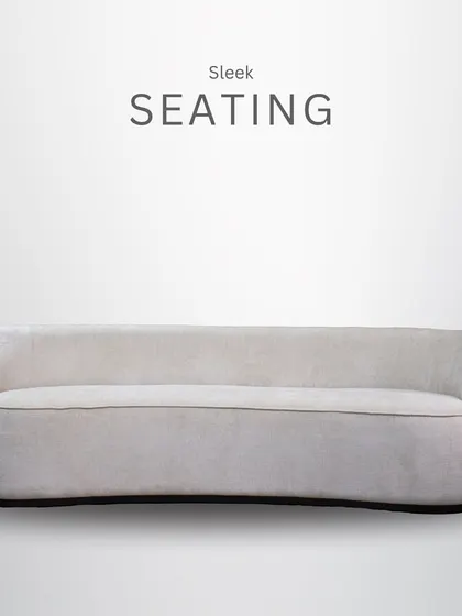 This sleek, modern sofa features a minimalist curved design. We crafted it to provide a clean and contemporary look, perfect for spaces where simplicity and elegance are key.