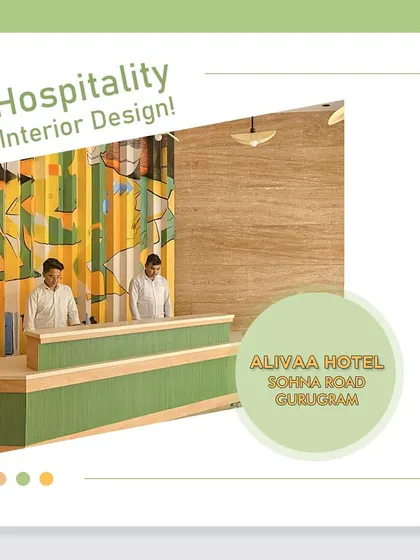 The vibrant reception at Alivaa Hotel in Gurugram makes a bold statement. We collaborated with artists to create a colorful, graphic backdrop that infuses the space with energy and a youthful spirit.