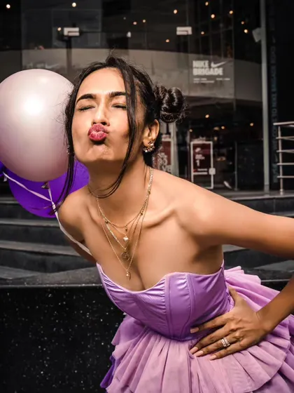 A playful kiss for the camera. Spreading love and fun.