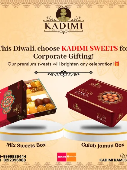 Our Mix Sweets Box and classic Gulab Jamun tin are perfect for corporate Diwali gifts, offering a taste of authentic Indian sweets for the festive season.