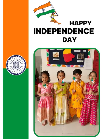 A group of children in colorful traditional wear for our Independence Day celebration. We embrace these opportunities to learn about our shared history and dreams for the future.