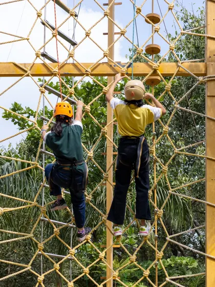 Our cargo net climb is a favorite among our younger guests, offering a fun and safe way to challenge themselves and build physical confidence.