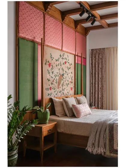 A duplicate of image 6, offering another view of the stunning custom headboard.