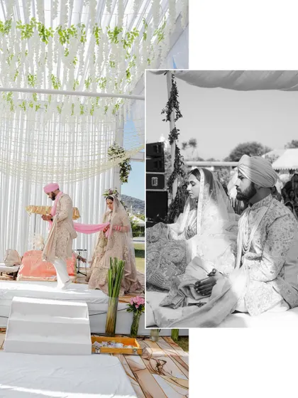 A mix of color and black and white shots from the wedding ceremony, showing the versatility of our photography in capturing the mood of the moment.