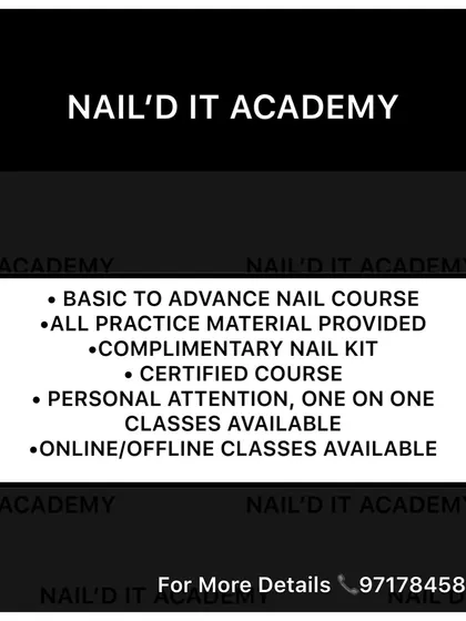 Here are the key details of my certified nail artist course. I provide everything you need to get started, including all practice materials and a complimentary nail kit, with options for both online and one-on-one offline classes.
