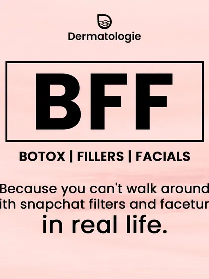 This graphic playfully highlights my core services: Botox, Fillers, and Facials. While social media filters are temporary, my goal is to help you achieve confidence in your real-life skin through proven medical aesthetic treatments.