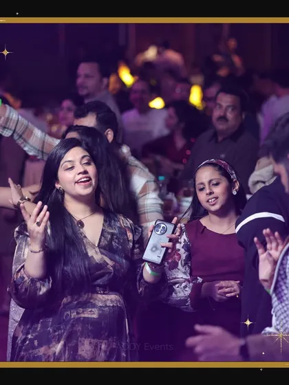 More happy guests singing and dancing at one of our events. We manage all the production details so that you and your guests can simply enjoy the party.