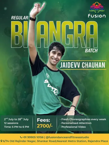 Join our regular Bhangra batch with Jaidevv Chauhan. You get 12 sessions of learning, new choreography every week, personalized guidance, and a professional performance video.