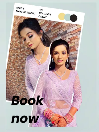 A lovely client in a light purple suit. The makeup is kept fresh and minimal, perfect for a daytime event or a family gathering.